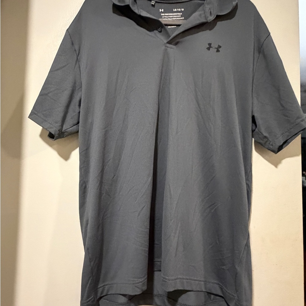 Under Armour Golf Polo | Gray Performance Shirt | Size L